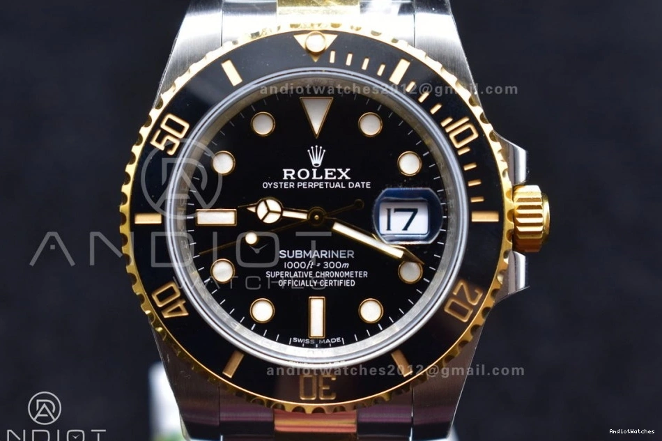 King1:1 Ceramic YG Steel 1131 904L Best Submariner SS Black Edition EasyMatch LN 116613 1005